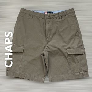 Chaps Khaki Flat Front shorts Waist 34